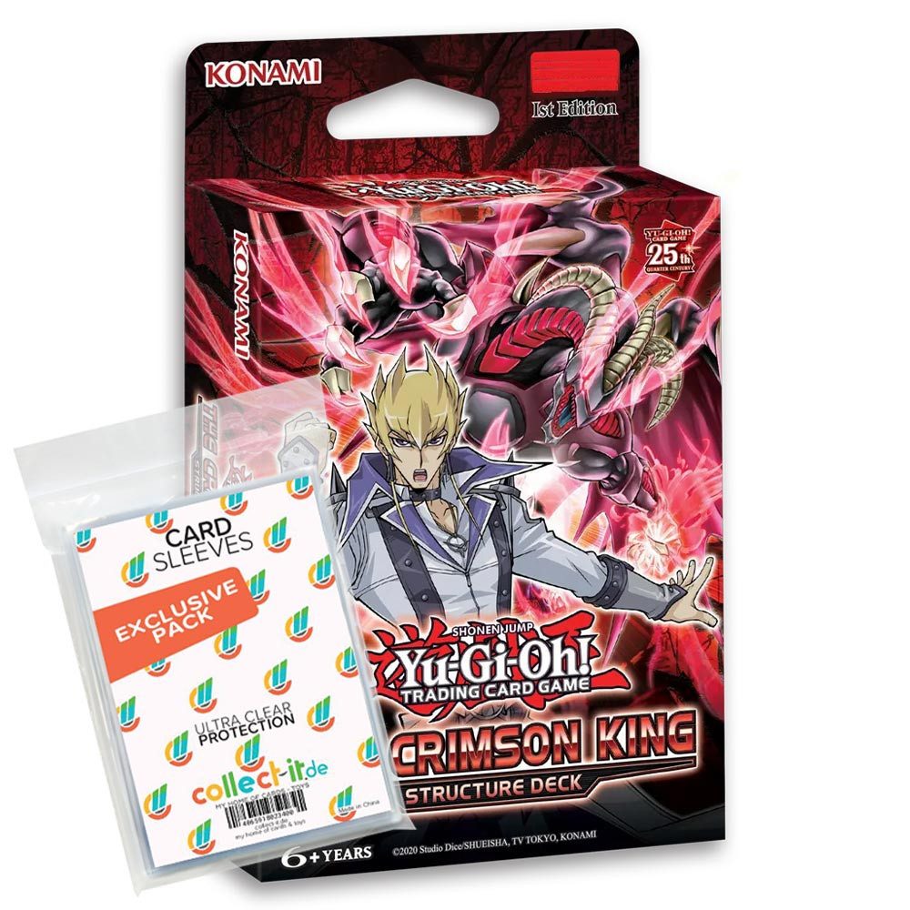 Yu-Gi-Oh Sammelkarte Yugioh Structure Deck: The Crimson King Jack Atlas Deutsch + Sleeves