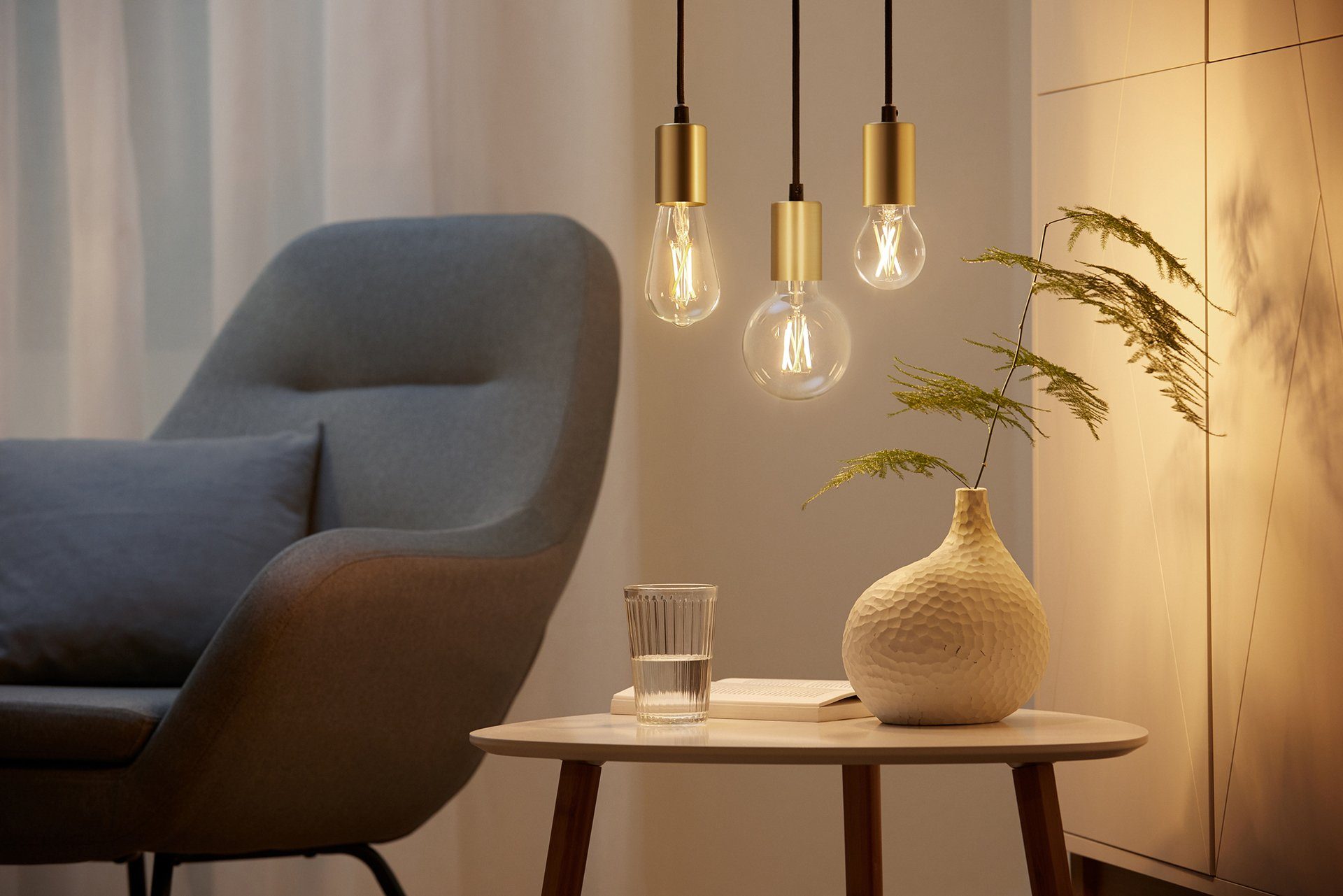 WiZ LED-Filament Filament 50W E27 Edison Amber PF Box Doppelpack, E27, Neutralweiß