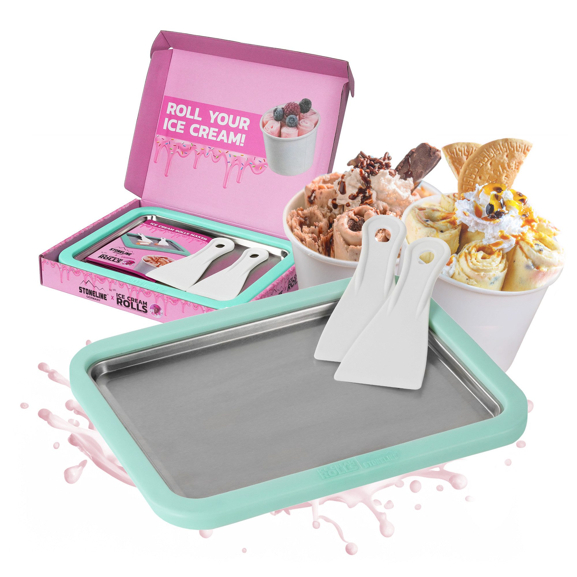 STONELINE Eismaschine by Mr. Ice Cream Rolls Maker Eisplatte für Hausgemachte Eiscreme