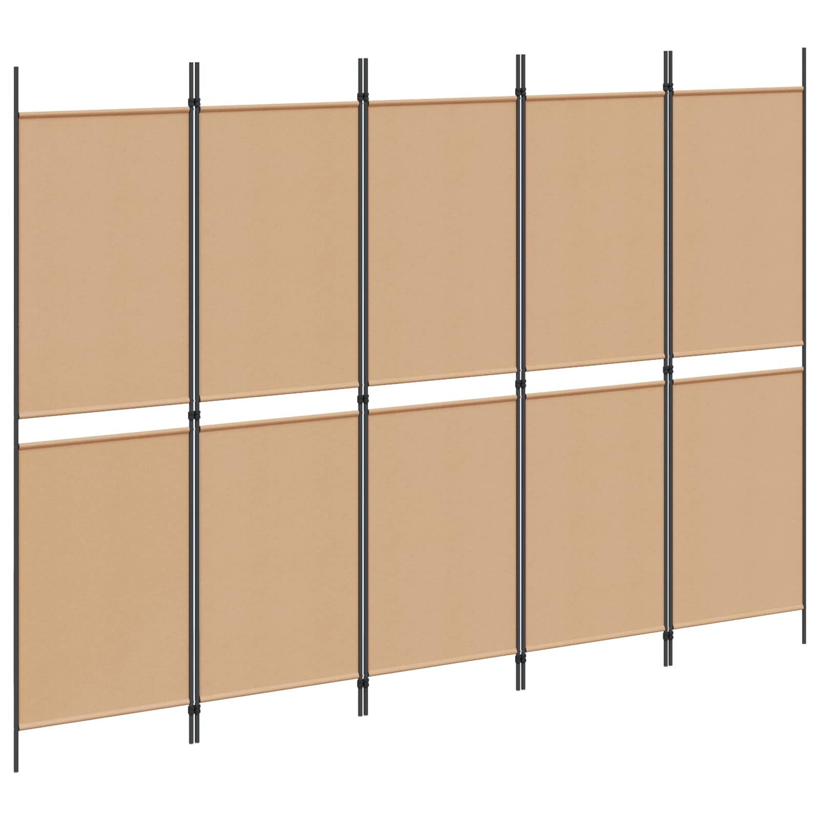 vidaXL Raumteiler 5-teiliger Raumteiler Beige 250 x 180 cm Stoff, 1-tlg.