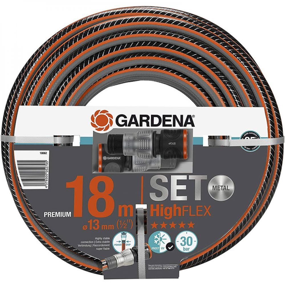GARDENA Schlauchaufroller GARDENA Comfort HighFLEX Schlauch 18 m, 13 mm (1/2 Z), mit Anschlüsse