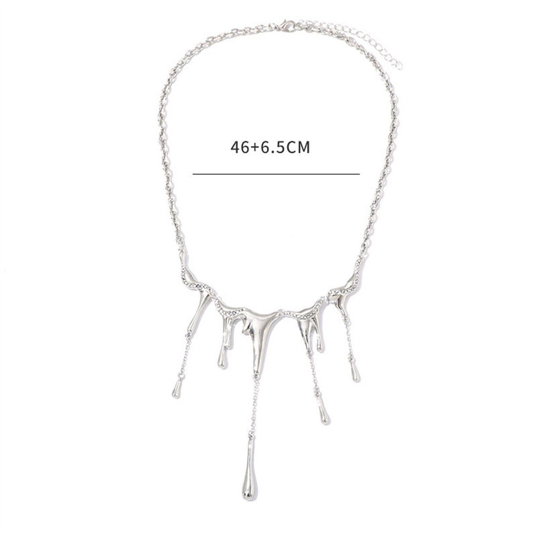 Damen-Wassertropfen-Halskette, Collier verstellbare Länge, DAYUT Damengeschenk (1-tlg)