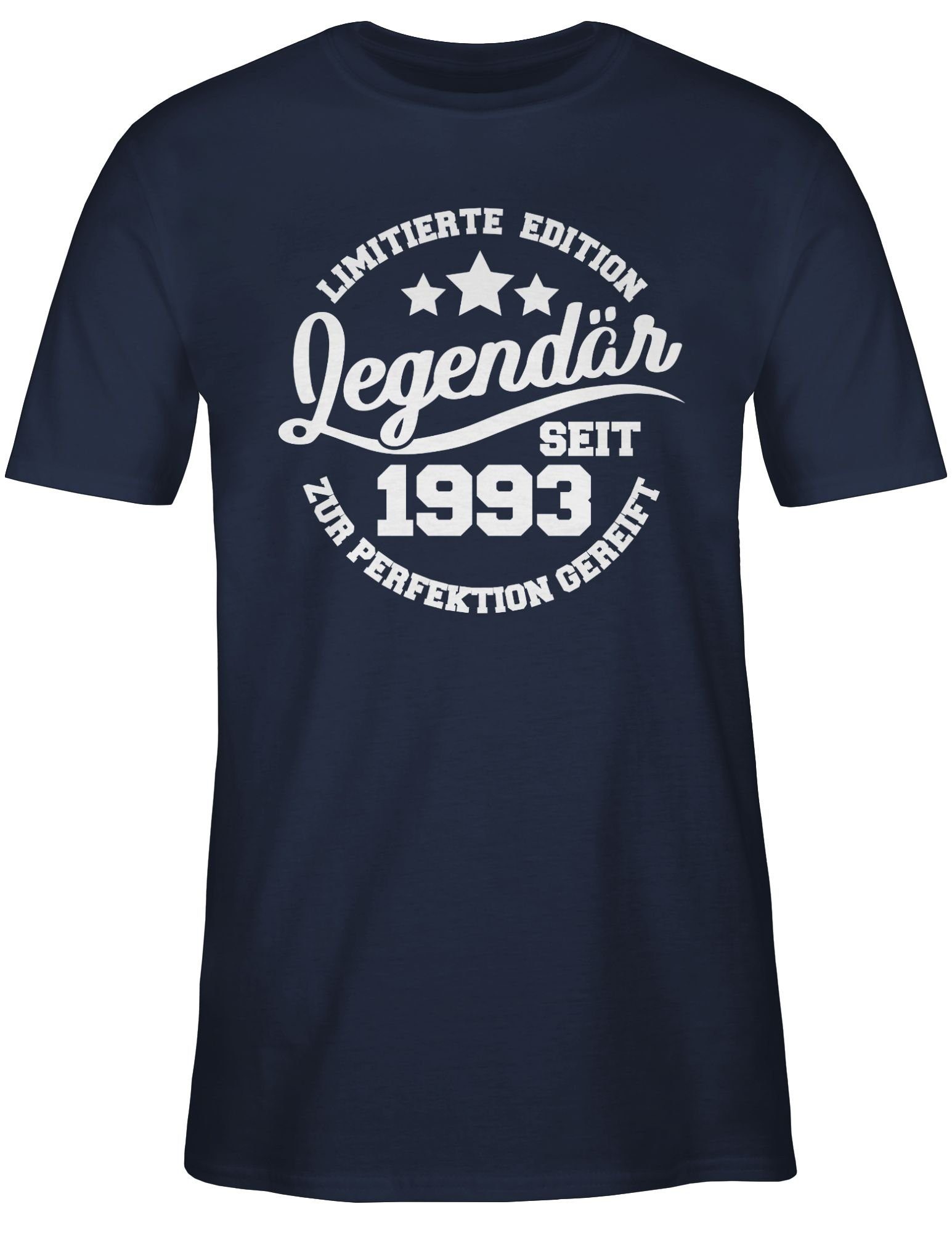 Shirtracer T-Shirt Geburtstag seit 1993 weiß - 30. Blau 2 Legendär Navy