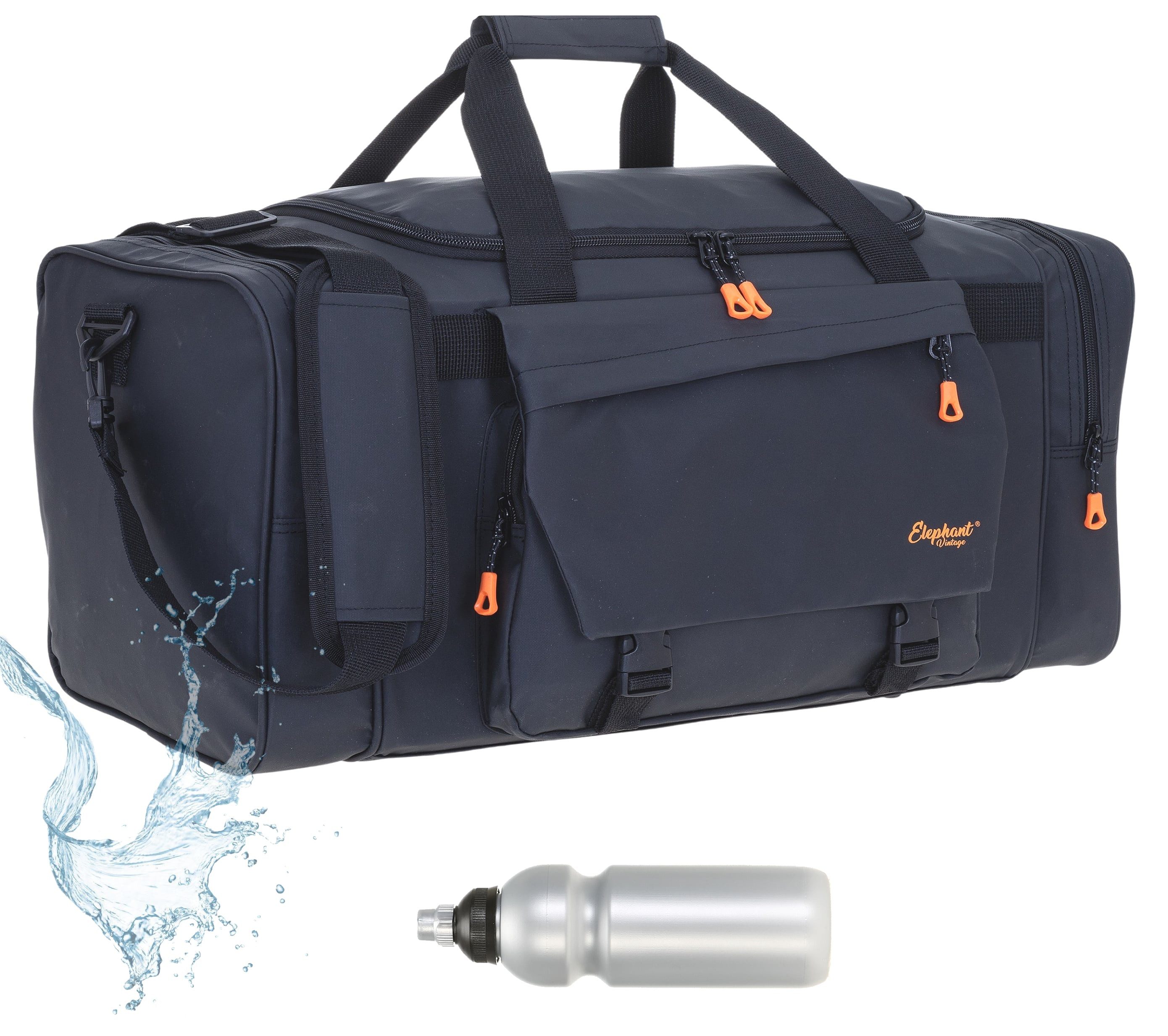 ELEPHANT Sporttasche Reisetasche Saunatasche Damen Herren aus Plane Tour 68 cm XXL groß, wasserabweisend Sauna Reise Sport Tasche + Flasche