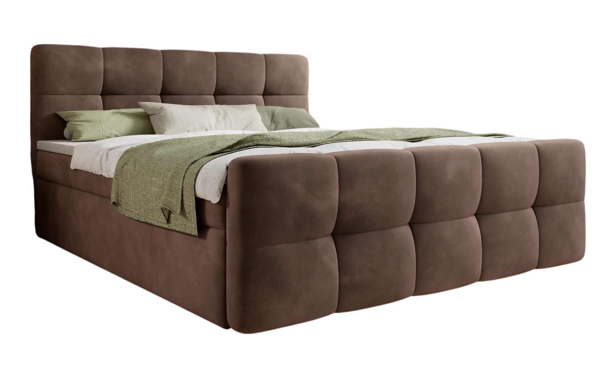 thematys Boxbett mit Bettkasten 140x200–200x200 cm – Velours oder Bouclé Bezug – (Polsterbett Bonnellfederkern Matratze H3 + Gratis 3cm Topper, Boxbett - Luxus  – Bild 2 von 5