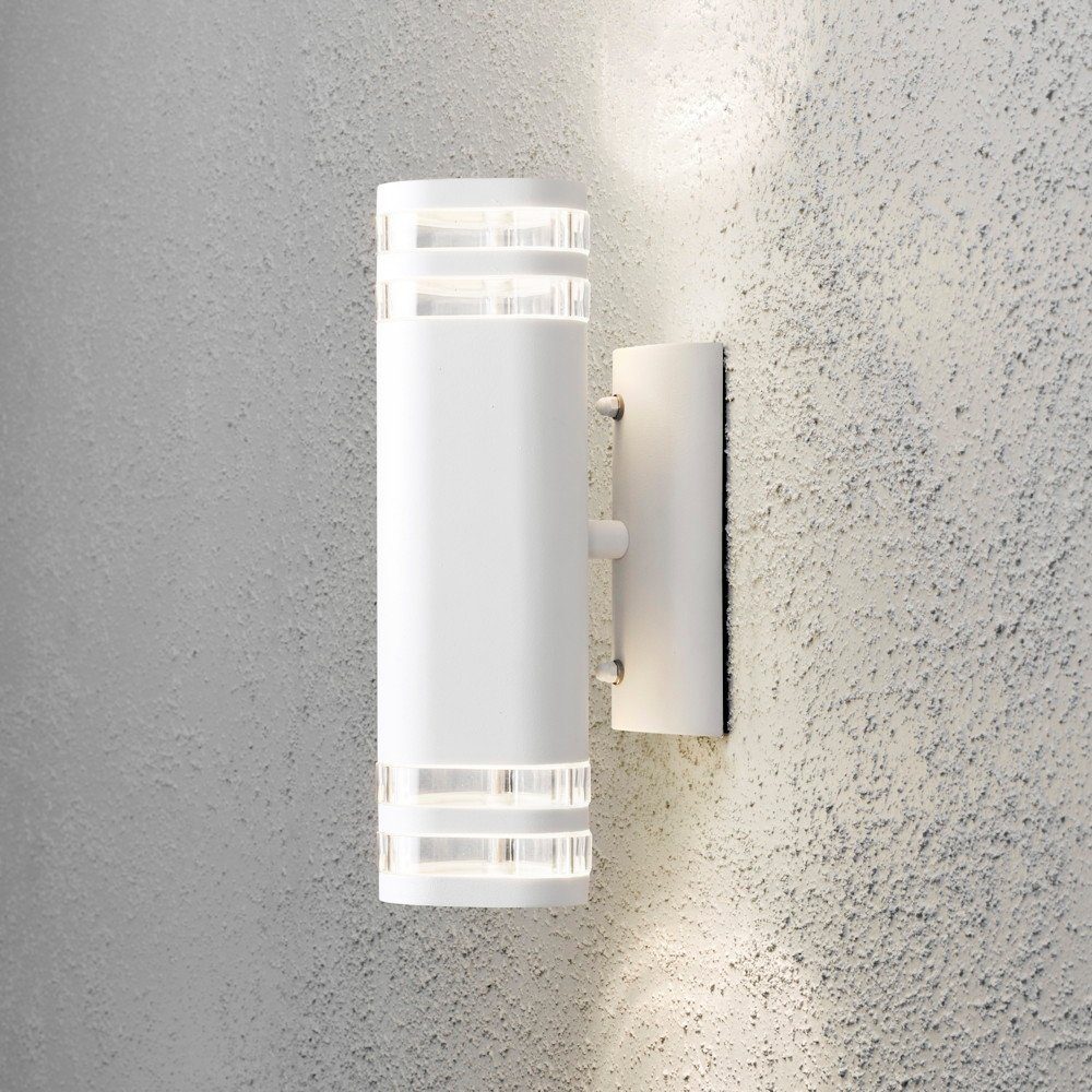 KONSTSMIDE Deckenleuchte Moderne Wandleuchte Modena aus Aluminium in weiß, mit doppeltem Lichtk, keine Angabe, Leuchtmittel enthalten: Nein, warmweiss, Aussenlampe, Outdoor-Leuchte, Aussenwandleuchte