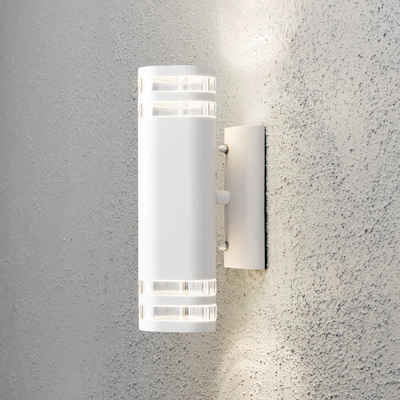 KONSTSMIDE Deckenleuchte Moderne Wandleuchte Modena aus Aluminium in weiß, mit doppeltem Lichtk, keine Angabe, Leuchtmittel enthalten: Nein, warmweiss, Aussenlampe, Aussenwandleuchte, Outdoor-Leuchte