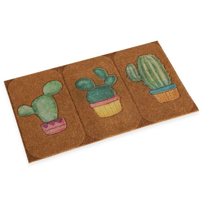 Fußmatte Fußmatte Fußabtreter Schmutzfangmatte Türmatte Kaktus Polyester 40 x 2 x 70 cm Bigbuy Rechteck Höhe: 3 mm
