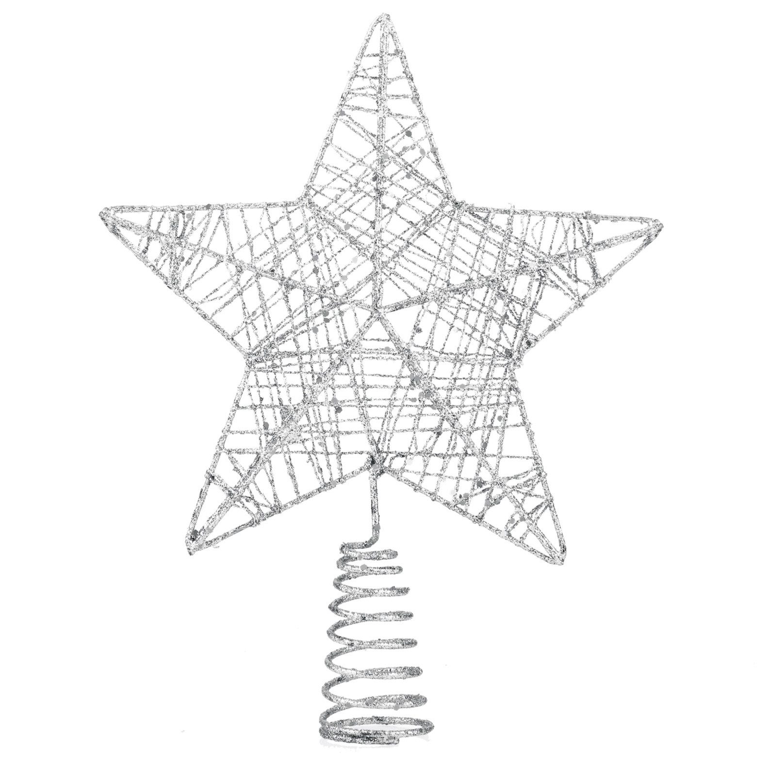 Christbaumspitze Baumspitze Stern Silber Christbaumspitze für Tannenbaum Weihnachten