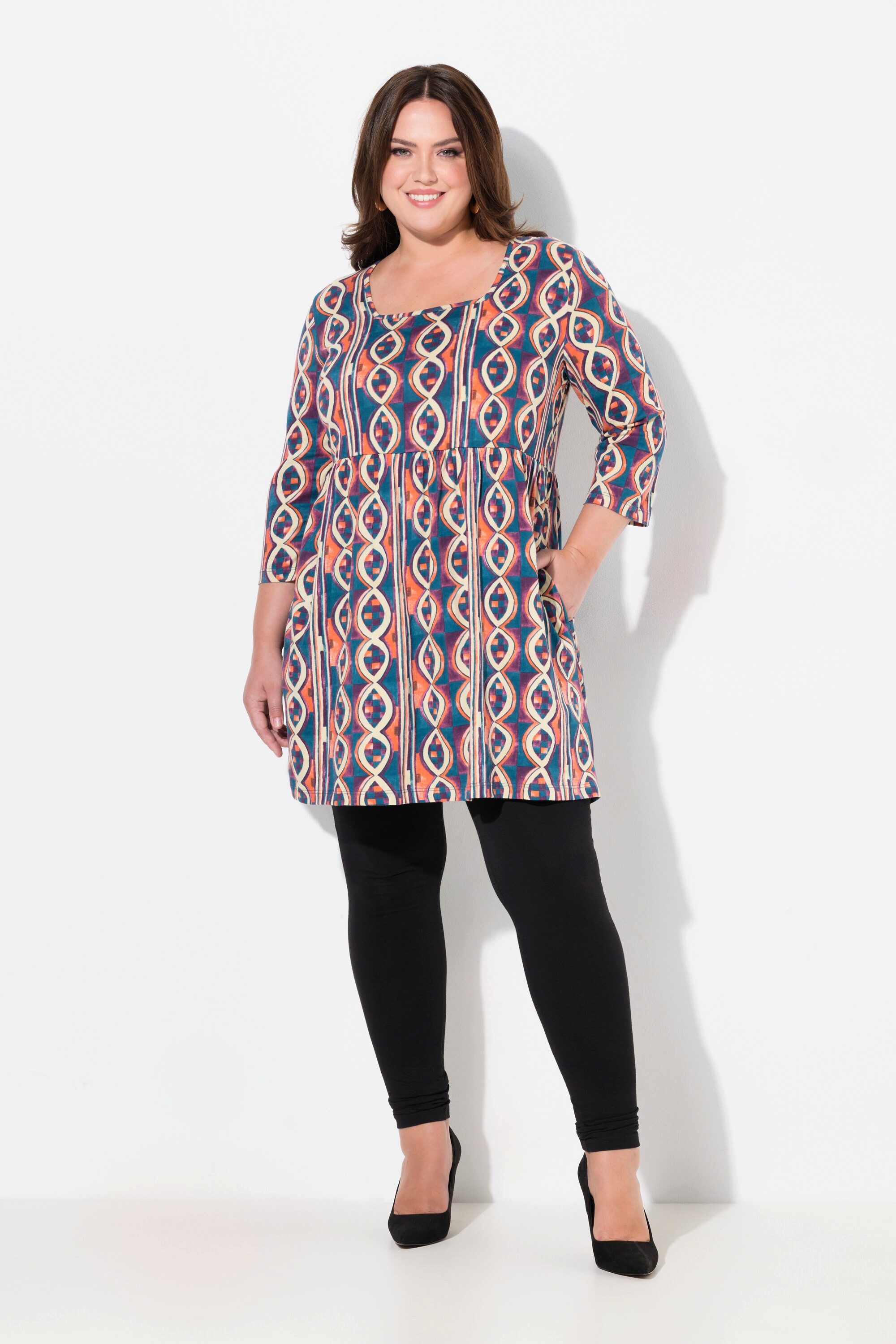 Ulla Popken Longshirt Longshirt bedruckt A-Linie günstig online kaufen