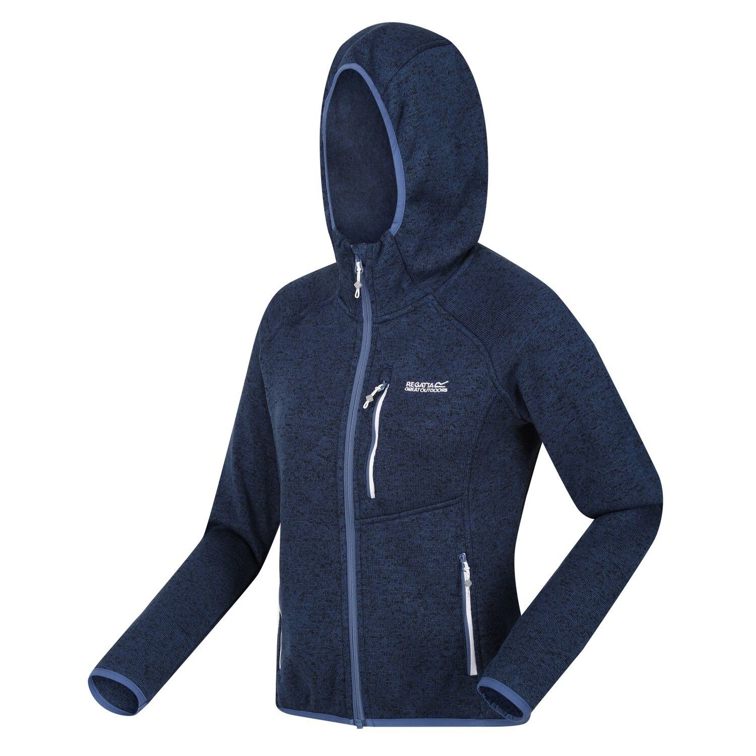 Strickfleecejacke Kapuze Newhill Damen Regatta Blau mit Regatta Hood Funktionsjacke