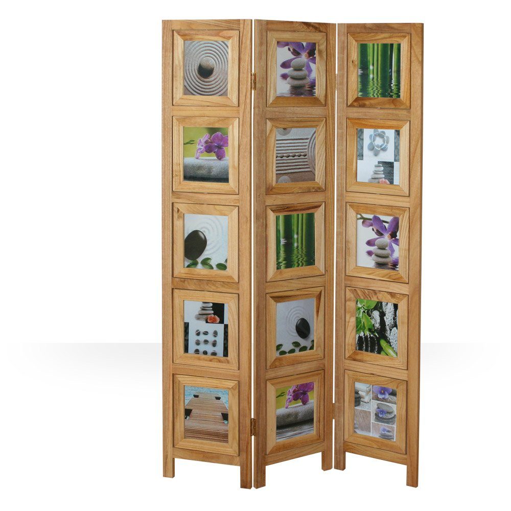Homestyle4u Paravent Raumteiler Holz Trennwand Fotowand günstig online kaufen