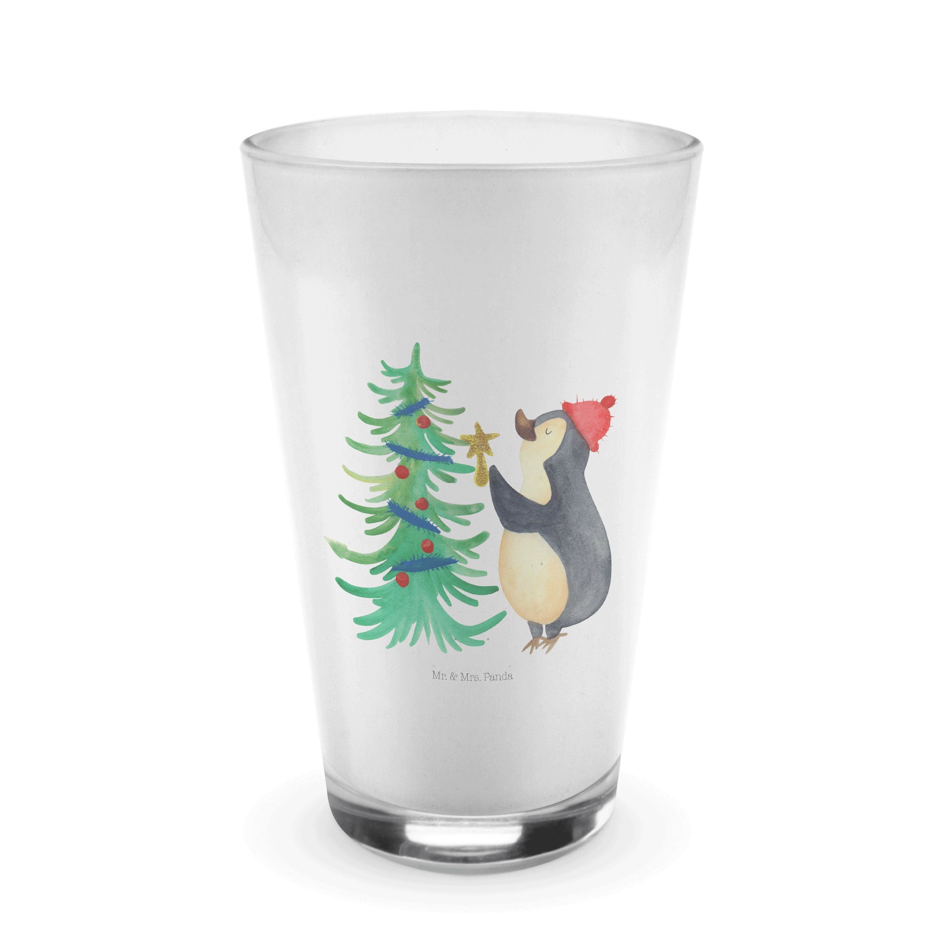 Mr. & Mrs. Panda Glas Pinguin Weihnachtsbaum - Transparent - Geschenk, Heiligabend, Winter, Premium Glas