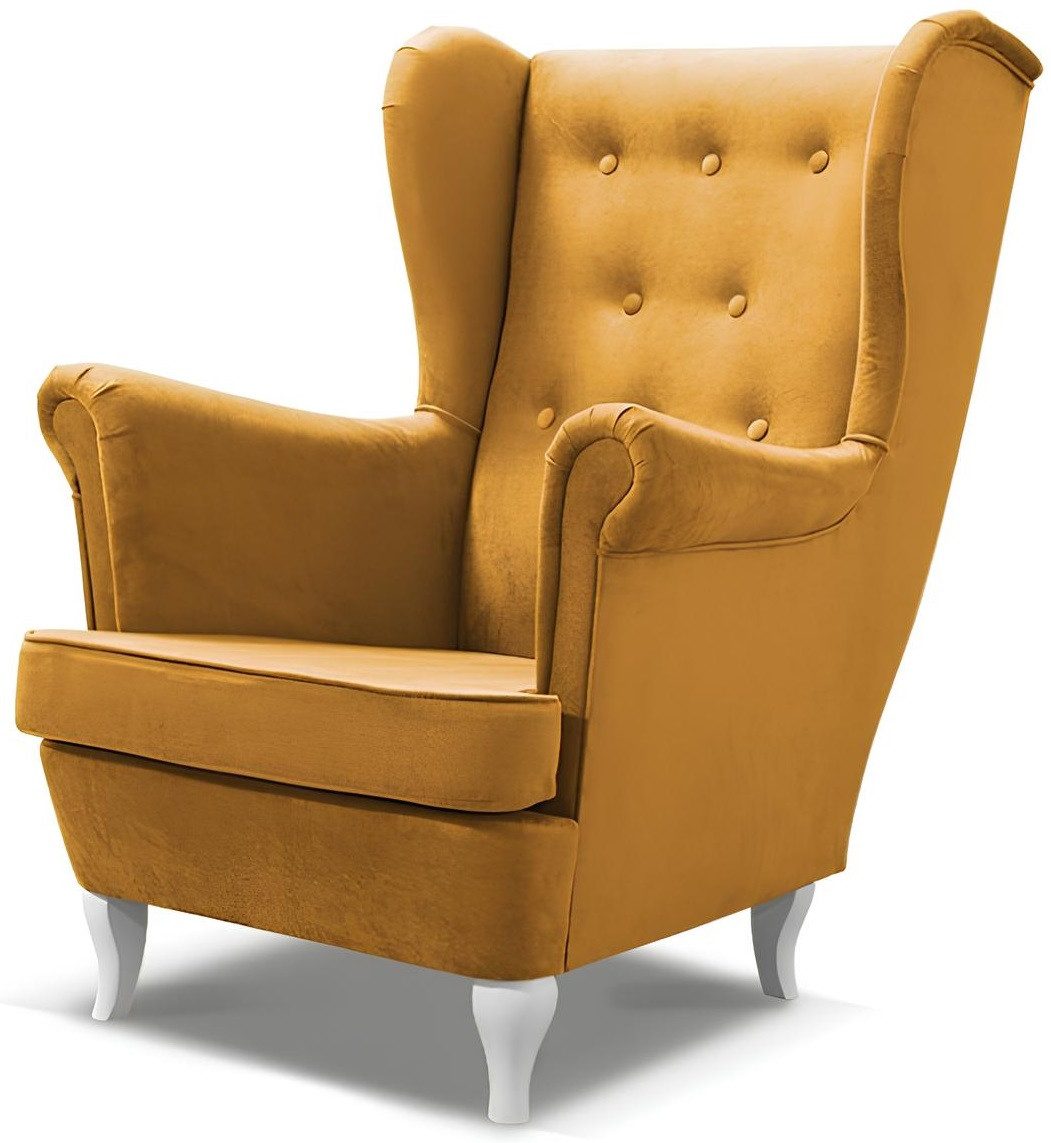 Ohrensessel Stuhl Polster Sitzmöbel Designer Sofa Relax Stoff Wohnzimmer Luxus