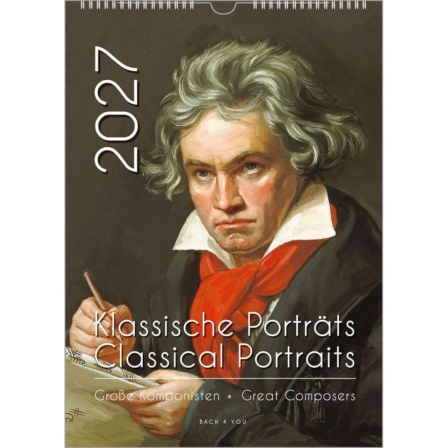 Bach Wandkalender Komponisten-Kalender, ein Musik-Kalender 2027, DIN A3