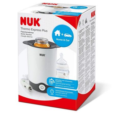 NUK Babyflaschenwärmer Thermo Express Plus schnelles und schonendes Erwärmen in nur 90 Sekunden, für zuhause und unterwegs, inkl. Autoadapter-Kabel