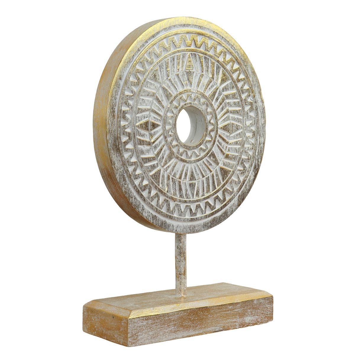 Oriental Galerie Dekofigur Goldenes Mandala Symbol Skulptur auf Sockel mitt günstig online kaufen