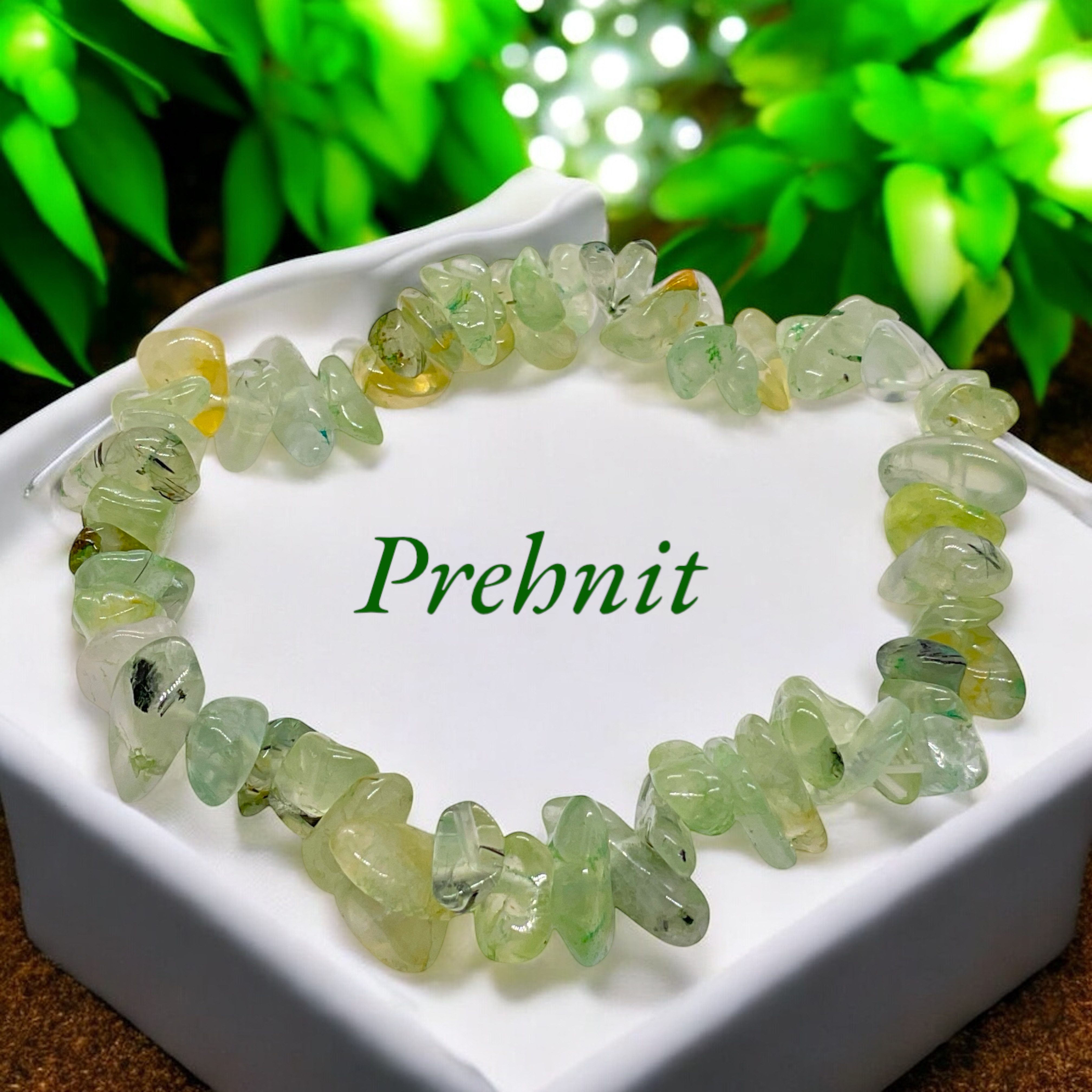 Steinfixx® Armband Prehnit Splitterarmband - Indien - AAA-Qualität (1-tlg., 18 cm Umfang), 100 % echt, Handarbeit