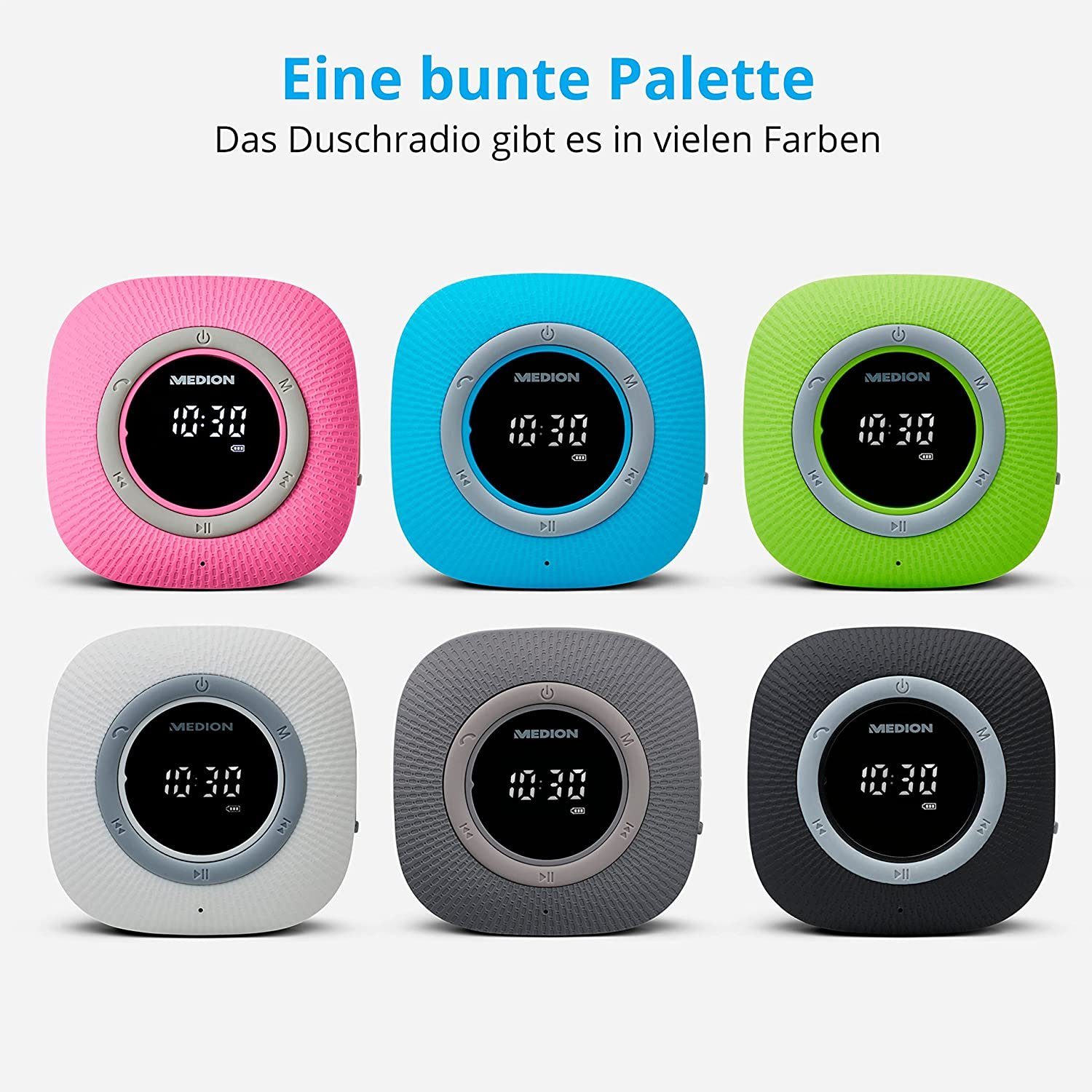 Medion® MEDION Duschradio mit Bluetooth UKW-Radio (UKW)