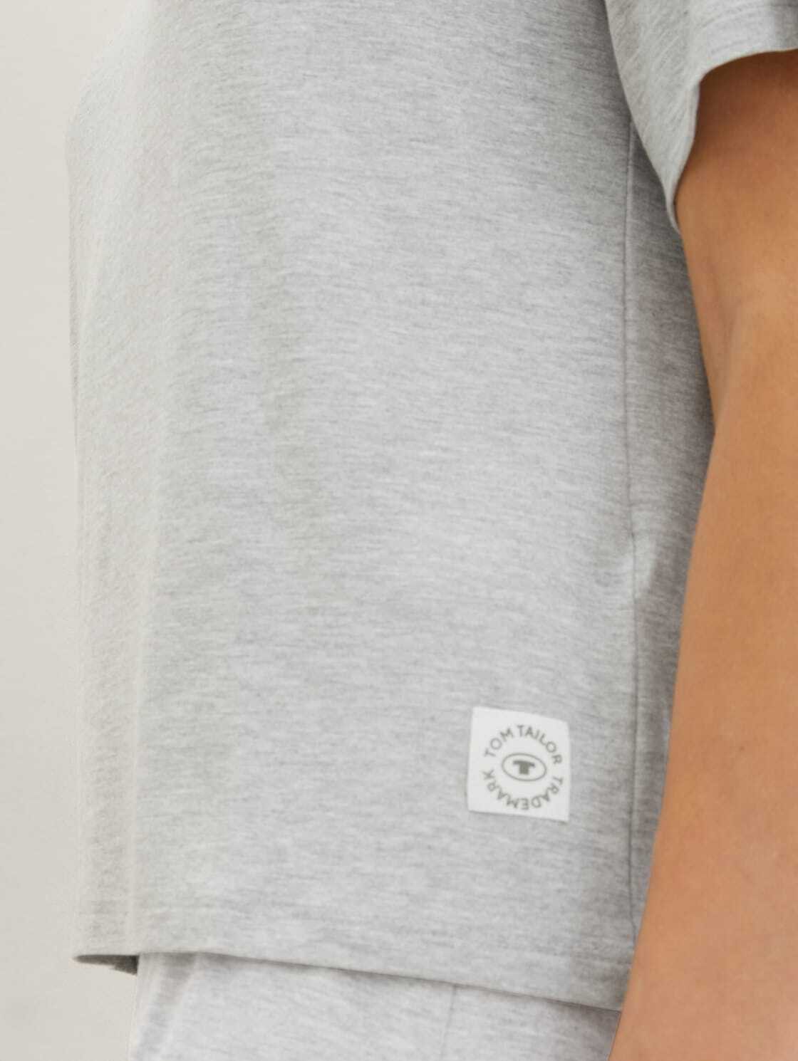 TOM TAILOR Pyjamaoberteil Bodywear (im Einserpack) Loungewear T-Shirt in Melange Optik