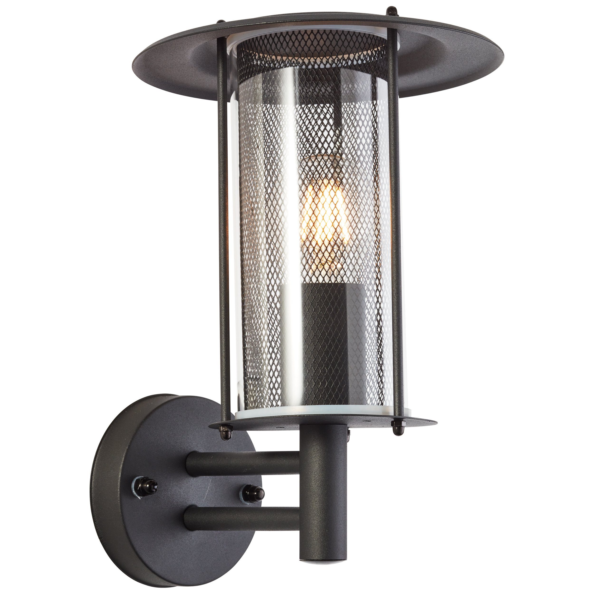 Lightbox Außen-Wandleuchte, ohne Leuchtmittel, Außenwandleuchte, 30 x 22 x 20 cm, E27, Metall/Kunststoff, schwarz