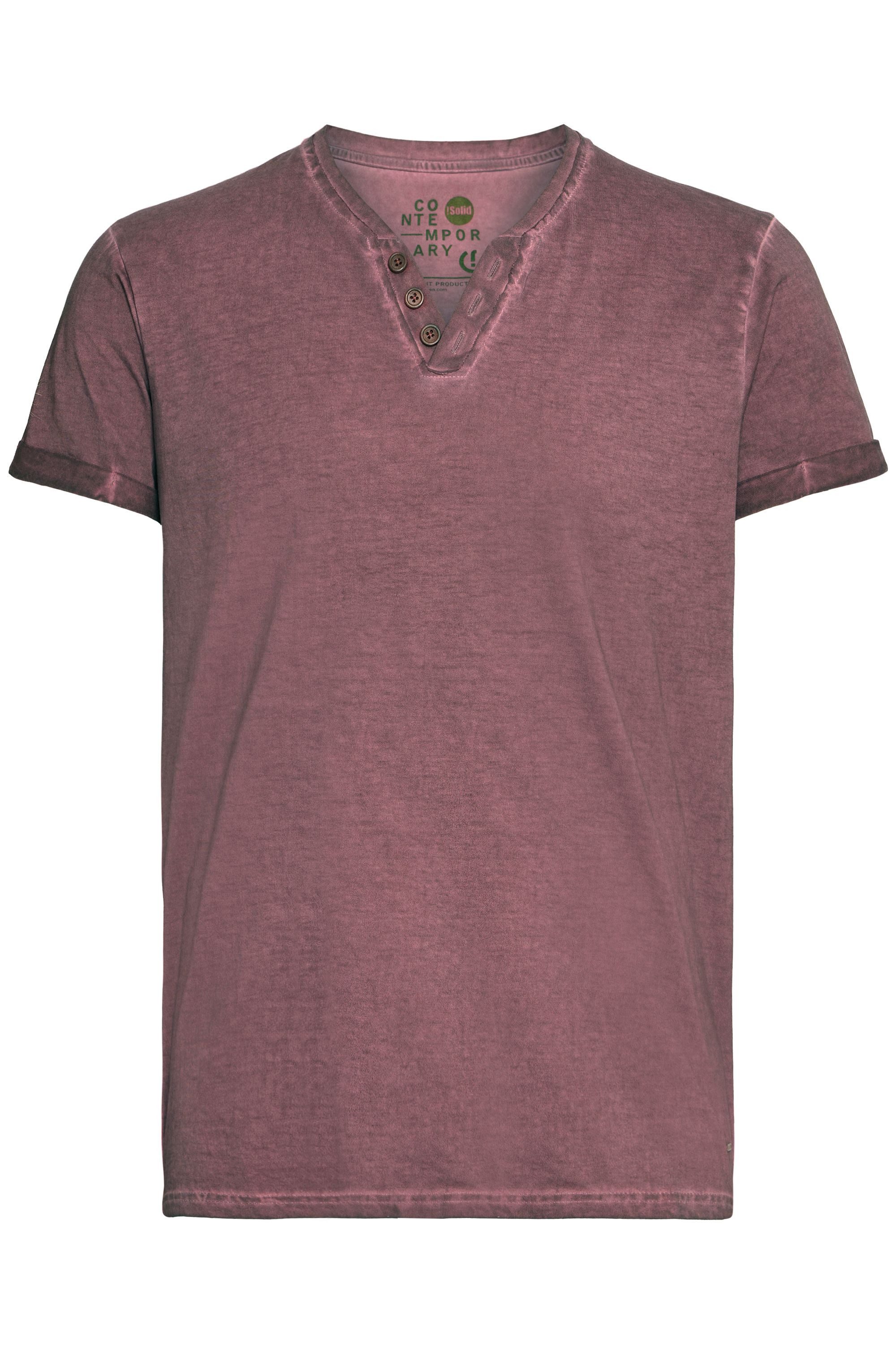 !Solid Rundhalsshirt SDTino Kurzarmshirt mit Knopfleiste günstig online kaufen