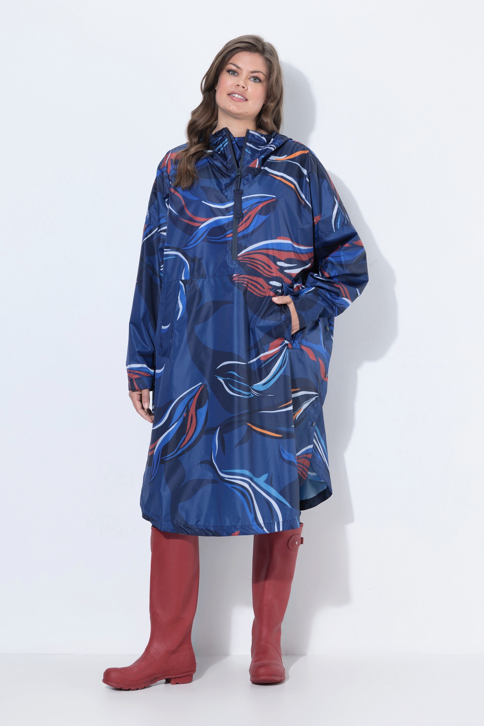Funktionsjacke Funktions-Regencape Unisex Print Kapuze