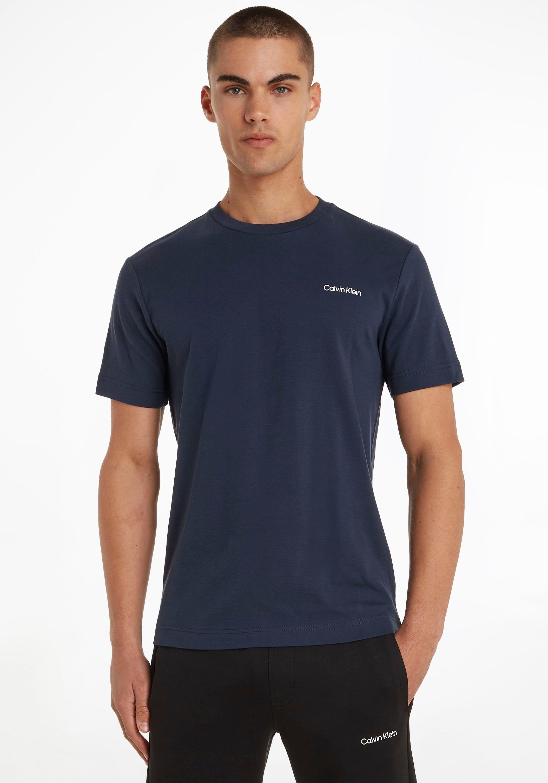 Calvin Klein T-Shirt Micro Logo aus dickem Winterjersey navy