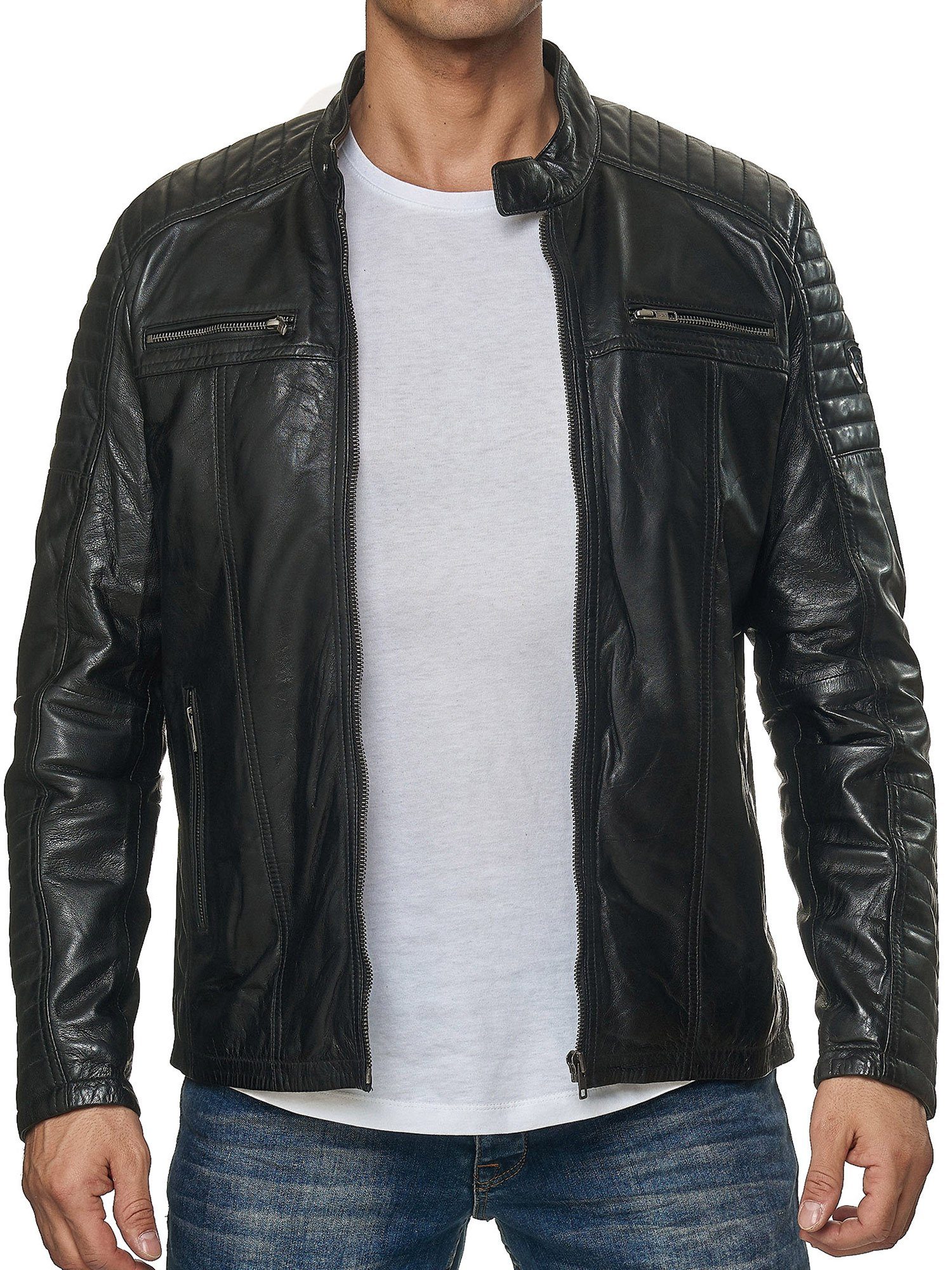Tazzio Lederjacke 19709 Herren Echtleder Leder Jacke im Biker-Look