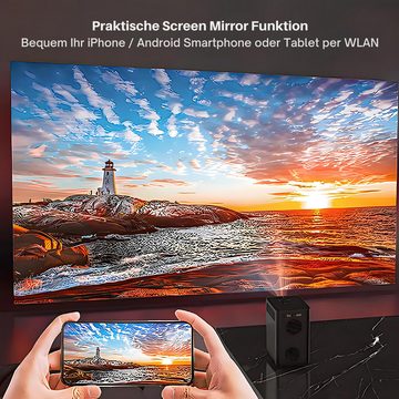 Magcubic Smart Beamer 4K Full HD Videoprojektor mit Android, Netflix, Youtube Beamer (2000 lm, 10000:1, 1280x720 px, 180° Drehbarer Tragbar, 2.4/5G WiFi, Bluetooth 5.0, Optimal für Handys)