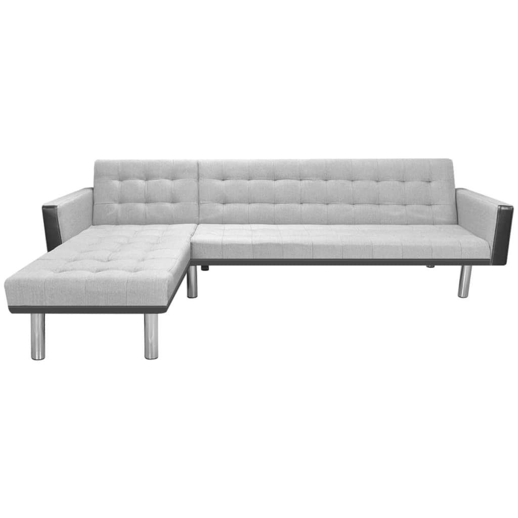 Sofa und Grau Stoff vidaXL Schwarz cm Eck-Sofabett 218x155x69