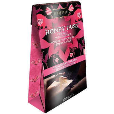 KamaSutra Intimpflege Honey Dust Strawberry Dreams, Probierpackung mit 28g, 1-tlg., Körperpuder mit Federpinsel