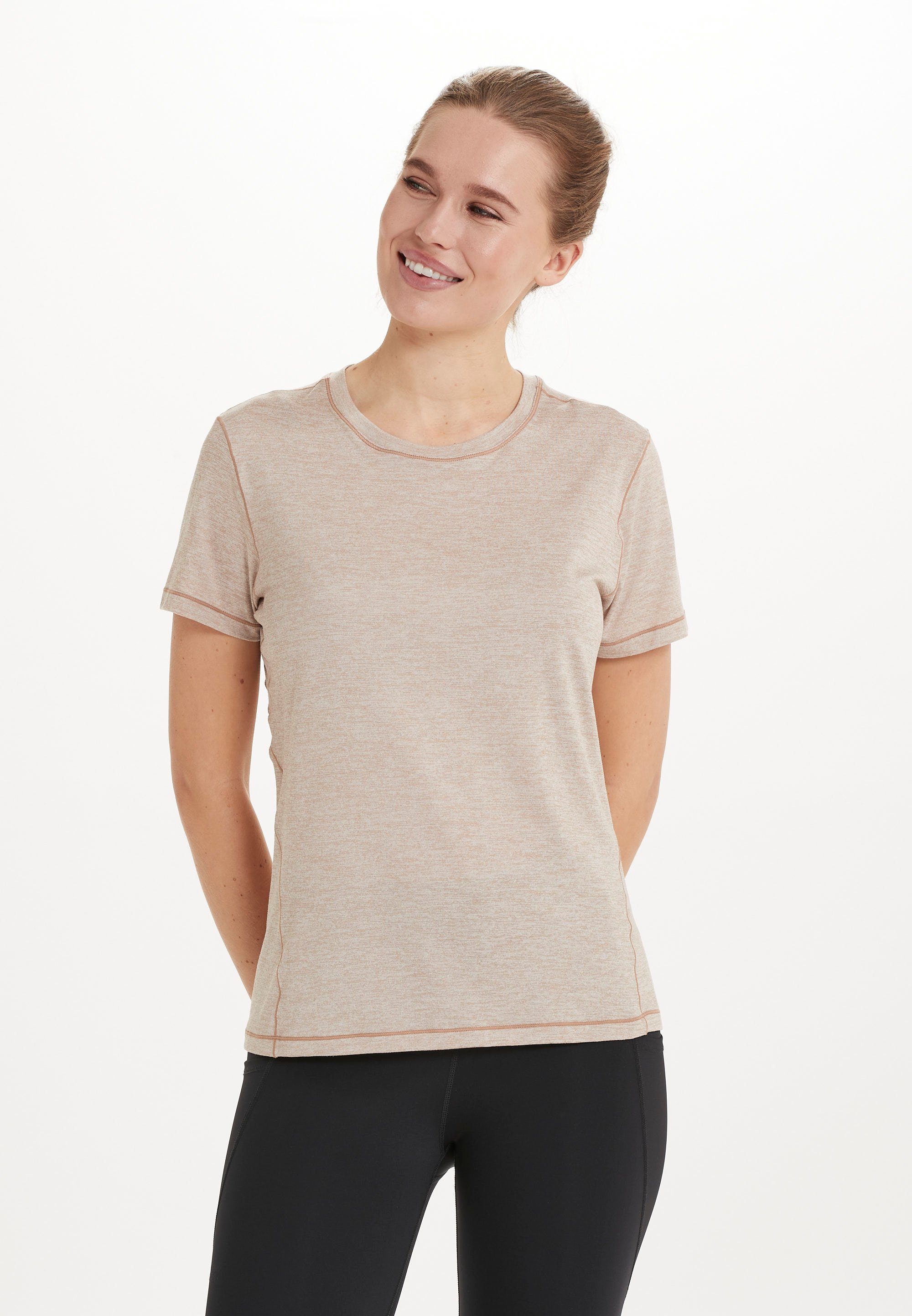 ENDURANCE Funktionsshirt Korrl (1-tlg) aus schnelltrocknendem Funktionsstretch beige-meliert | Funktionsshirts