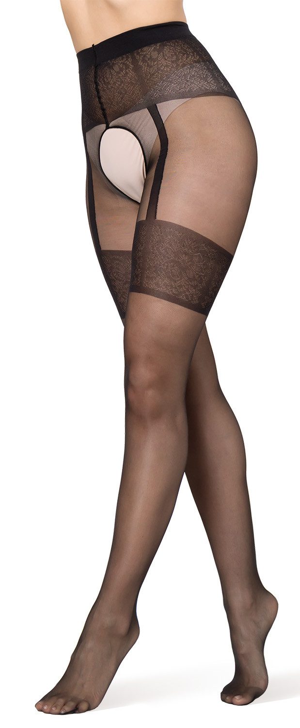 BANANALU Ouvert Strumpfhose gemusterte Ouvert Strumpfhose mit offenem Schri günstig online kaufen