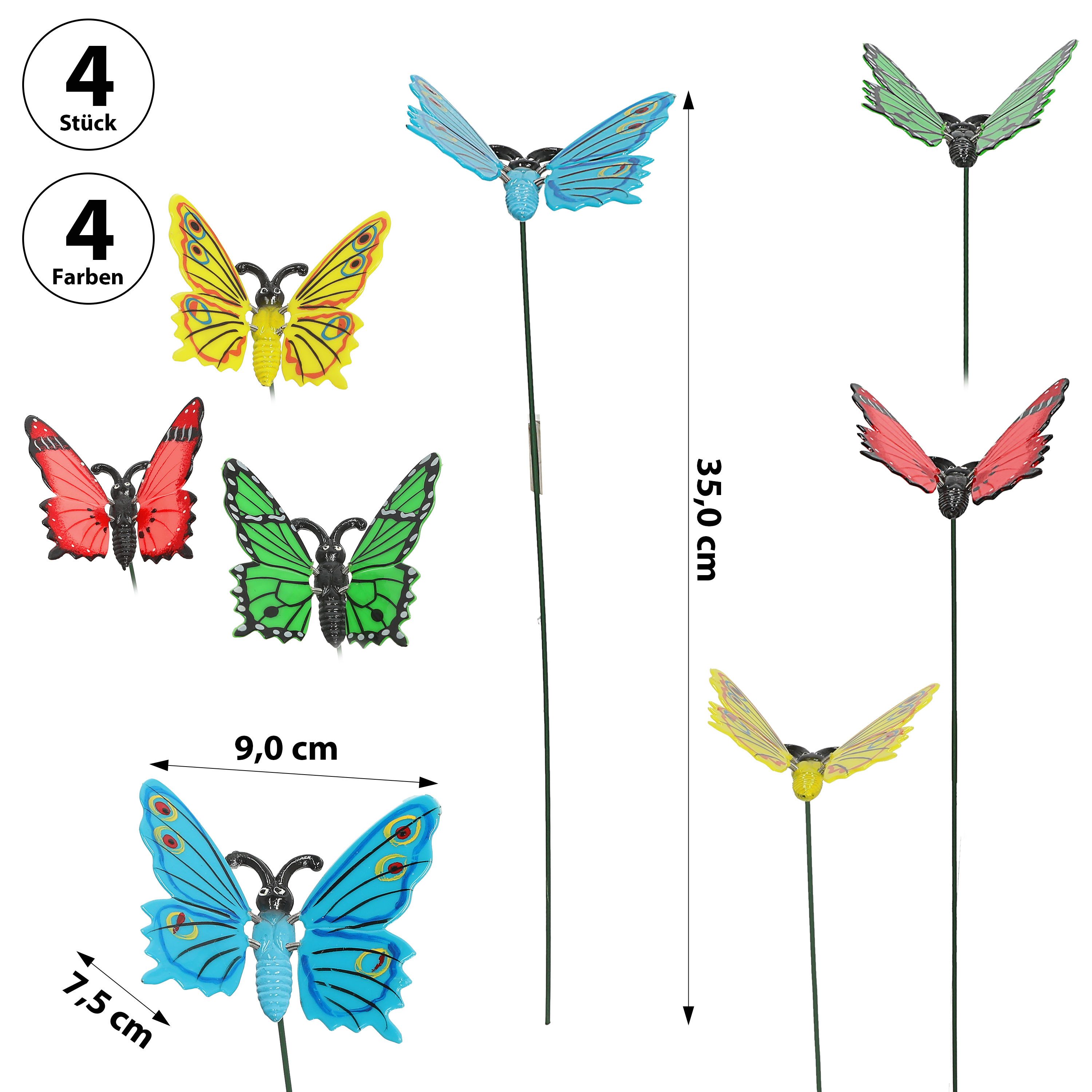 CEPEWA Gartenstecker Gartenstecker Schmetterling 4er Set günstig online kaufen