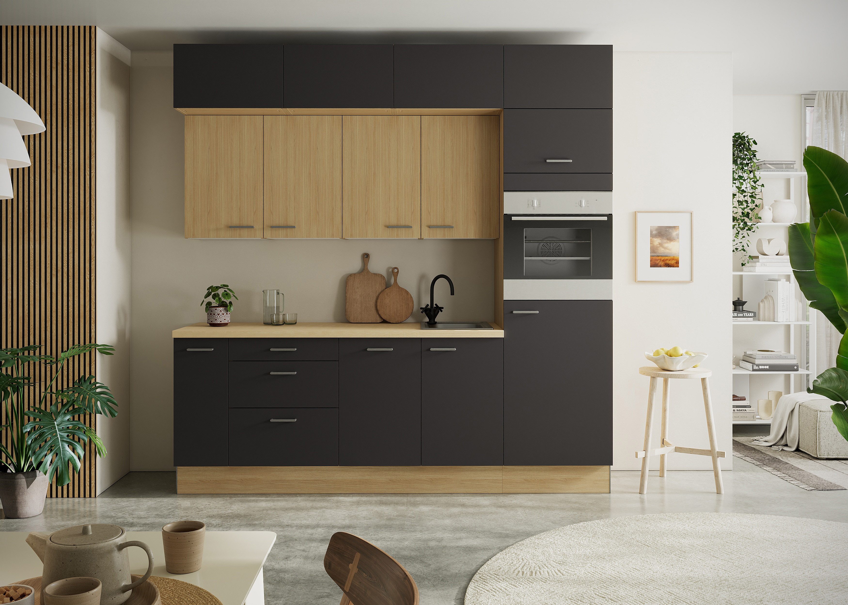 KOCHSTATION Küchenzeile KS-Lucy, Breite 240 cm, Soft-Close, inkl. Zubehör, wahlweise mit Geschirrspüler