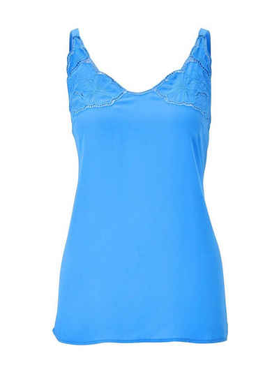 Heine T-Shirt »HEINE Damen Top mit Stickerei, azurblau«