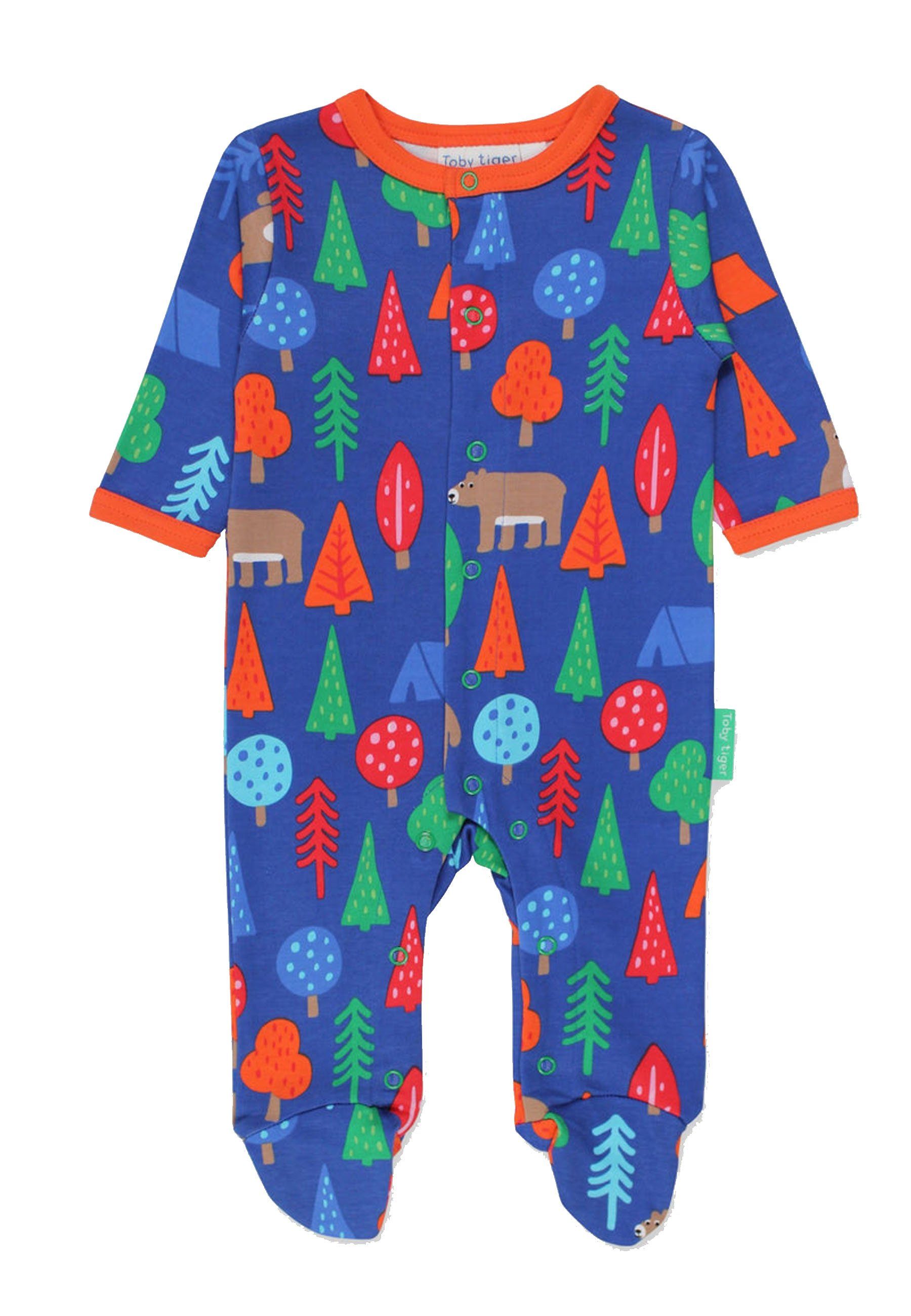 Toby Tiger Schlafanzug Schlafanzug mit Camping Bären Print