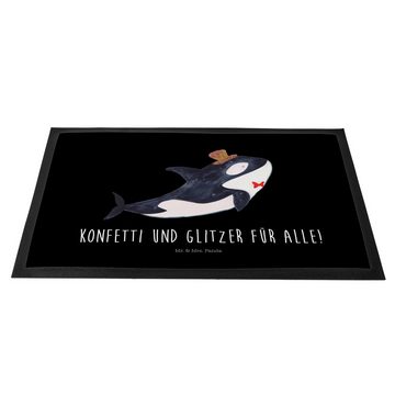 Fußmatte Orca Zylinder - Schwarz - Geschenk, Türvorleger, Schmutzmatte, Meer, Mr. & Mrs. Panda, Höhe: 0.6 mm