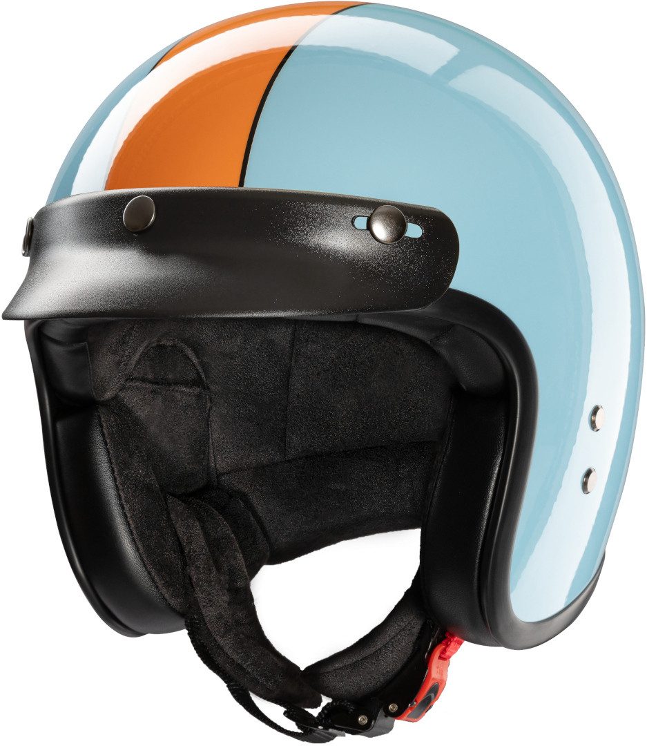 Redbike Motorradhelm RB-801 Gasoline Jethelm, Ratschenverschluss, ECE 22.06