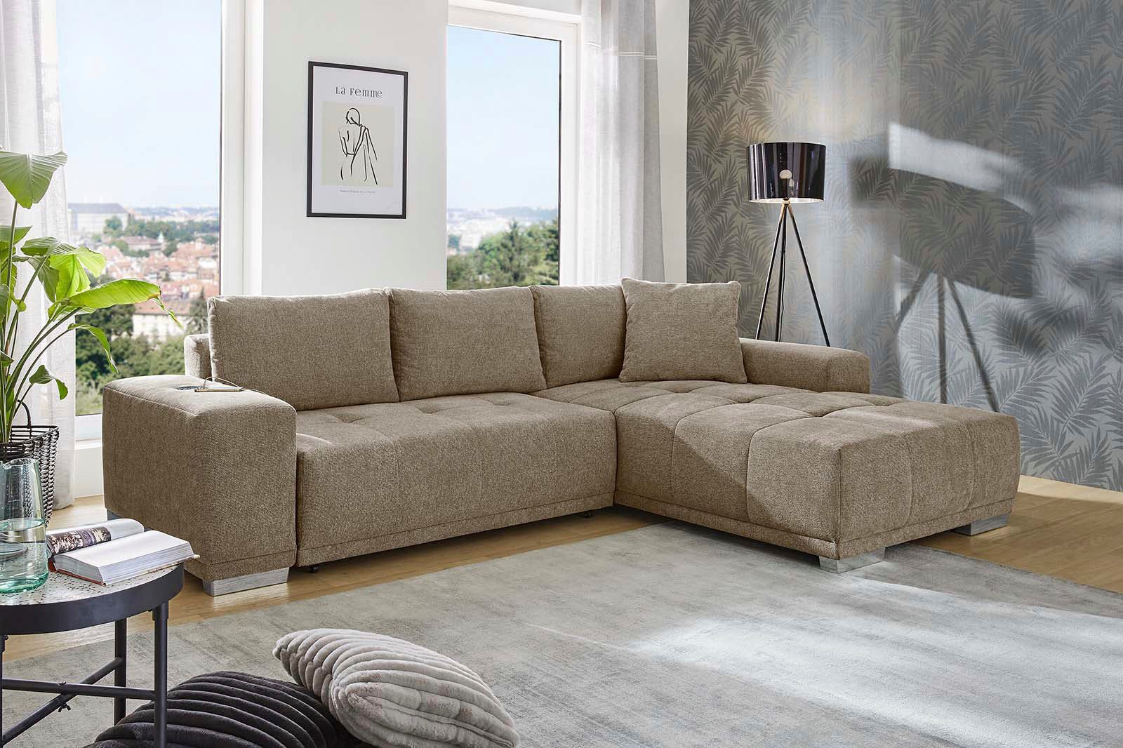 Jockenhöfer Gruppe Ecksofa Luciano L-Form mit induktiver Lademöglichkeit, U günstig online kaufen