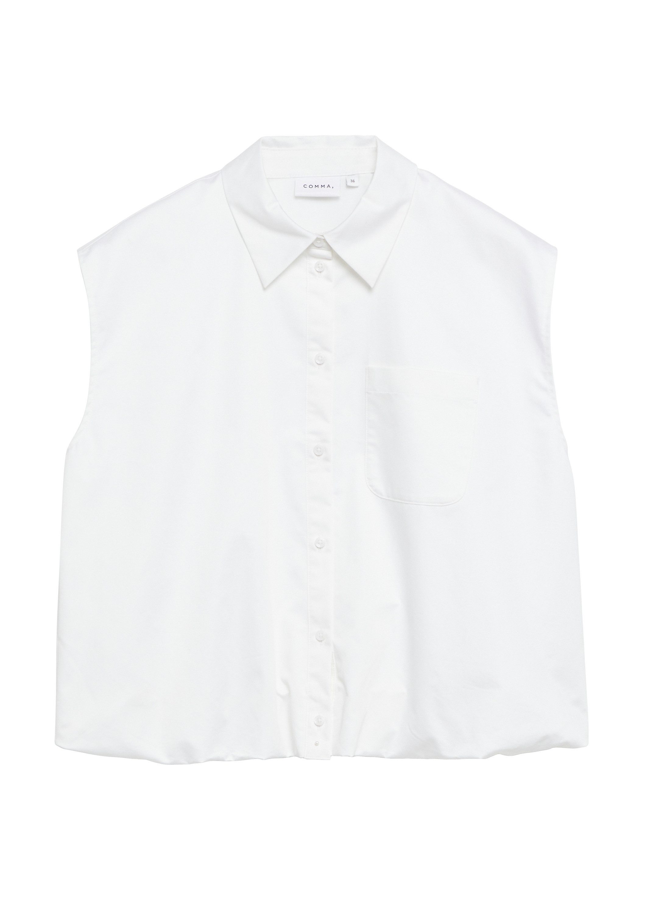 comma Blusentop Bluse Blusentop mit Ballonsaum