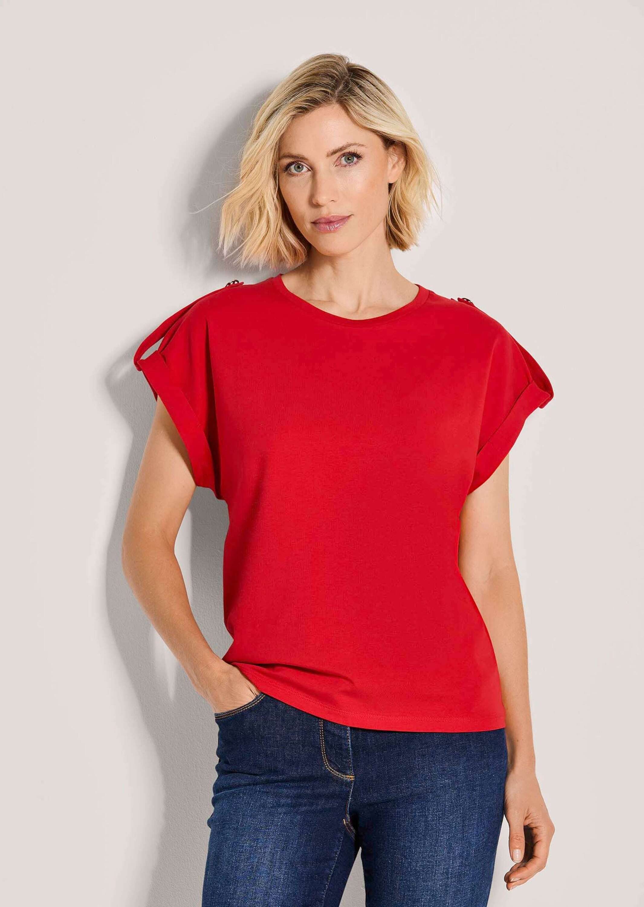 MADELEINE Kurzarmshirt Basic Shirt mit Kurzarm, lockere Form Leicht verläng günstig online kaufen