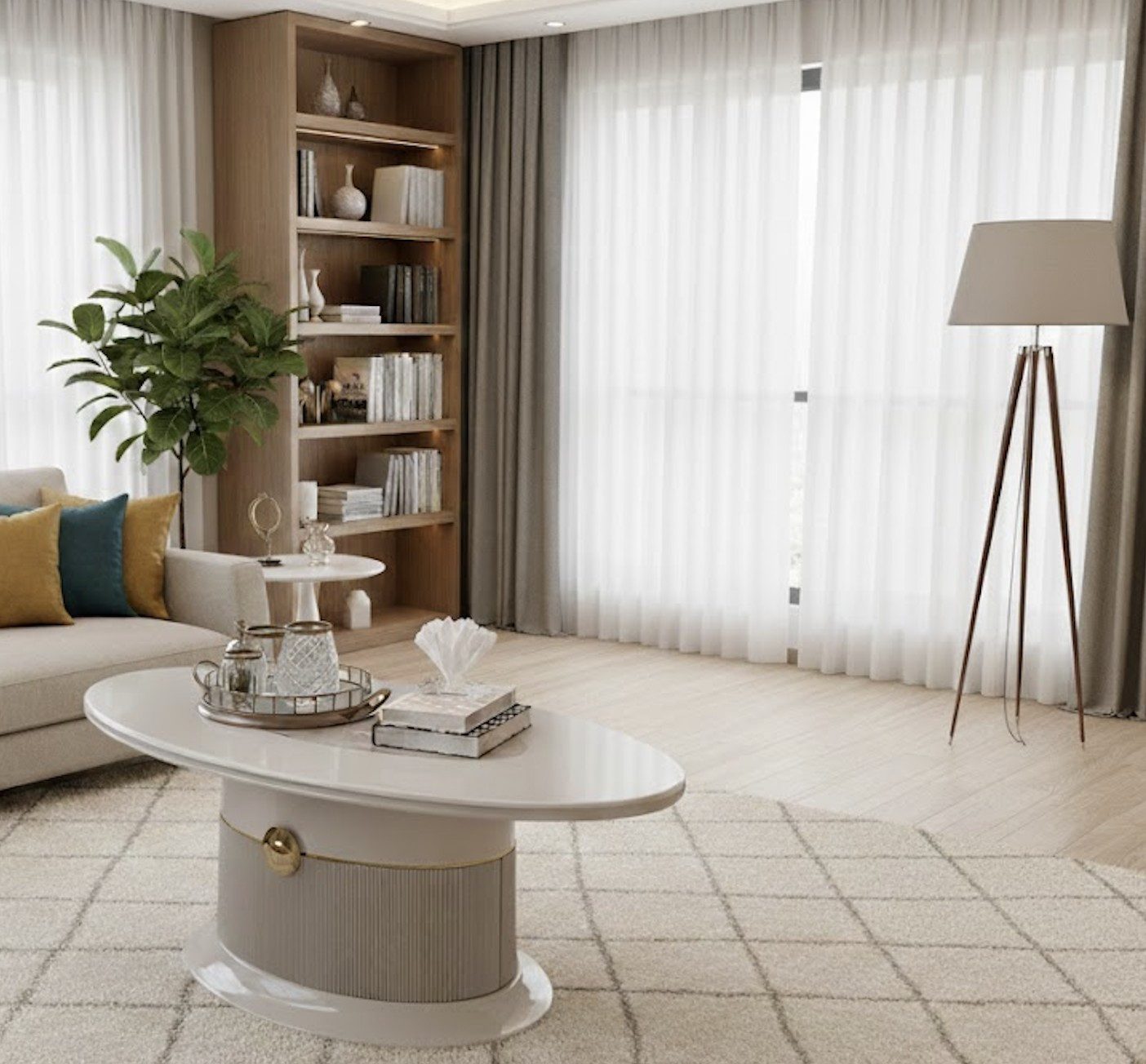 Xlmoebel Couchtisch Moderner Couchtisch mit goldenen Akzenten für das Wohnzimmer, Made in Europa