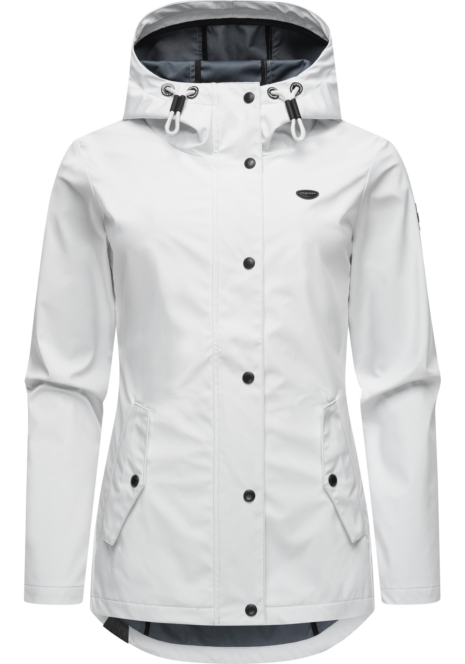 Ragwear Softshelljacke Margge Shell wasserdichte Damen Übergangsjacke mit großer Kapuze