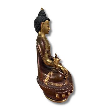 Asien LifeStyle Buddhafigur Medizin Buddha Figur Bronze vergoldet 15,5cm