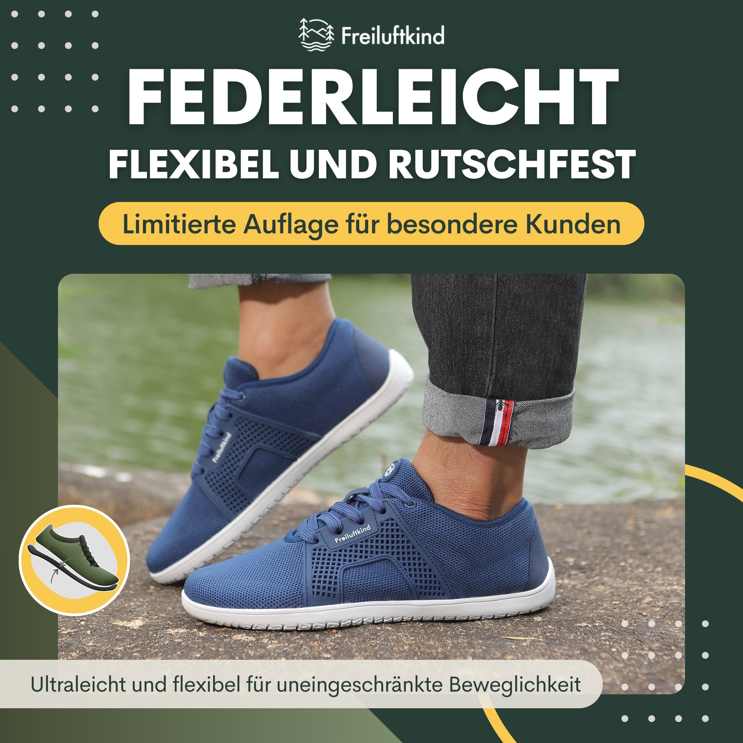 Freiluftkind Hokkaido – gesunde Barfußschuhe Sneaker - Entlastung für Gelenke Sneaker – Bild 3 von 5