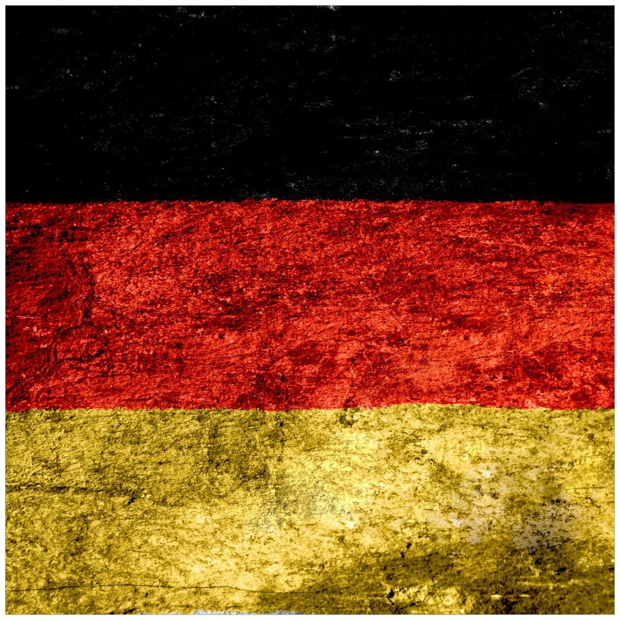 Wallario Tischplatte Verwitterte Deutschland-Fahne in schwarz rot gold (1 St), für Ikea Lack Tisch geeignet