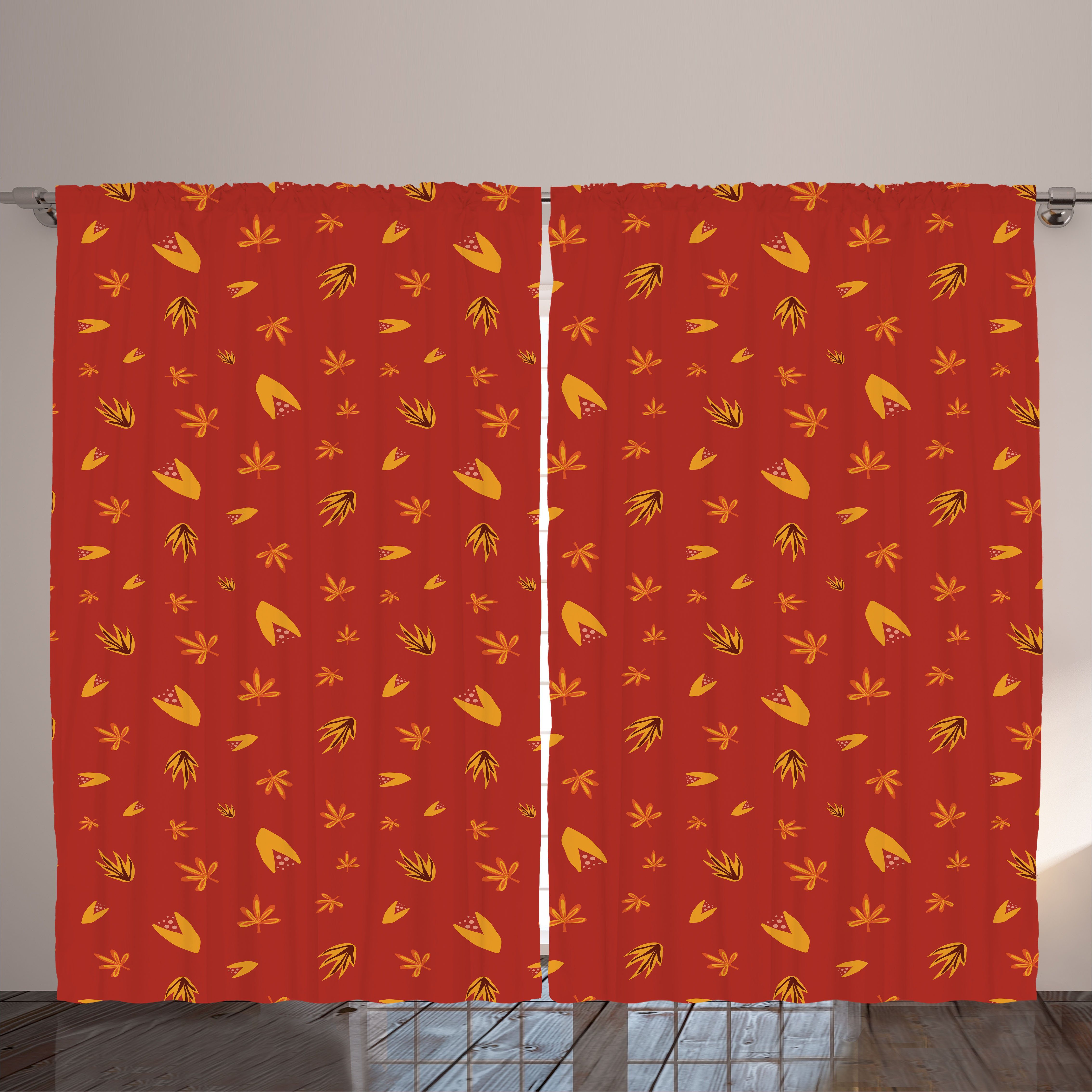 Schlafzimmer Abakuhaus, und Layout Abstrakt Themed Kräuselband Schlaufen Blumen Vorhang mit Gardine Haken, Fall