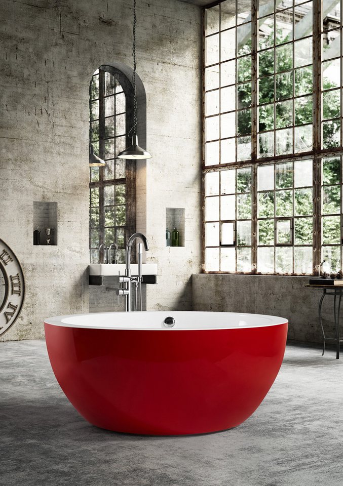 Thumbnail - JVmoebel Badewanne Freistehende Badewanne Wanne Standbadewanne Runder Rot Modern Bad, (1-tlg), Made in Europa